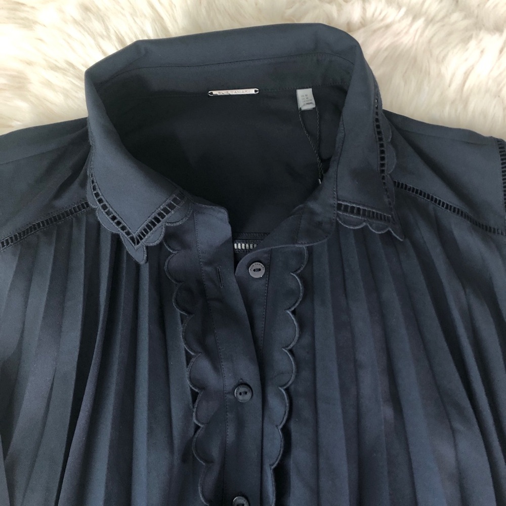 New ELIE TAHARI PLEATED BELTED SLEEVELESS DRESS - Picture 8 of 16